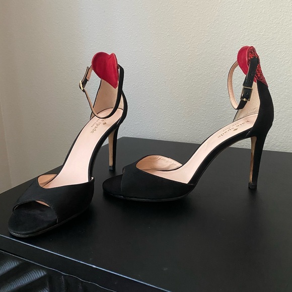 Kate Spade Heels Red Sequin Hearts - Picture 2 of 6